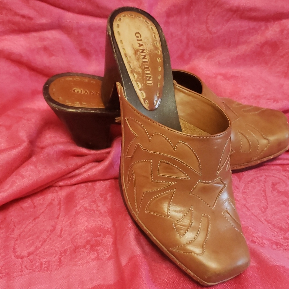 Saddle brown clogs, I listed as tan.